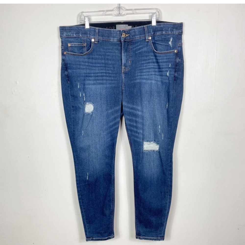 Torrid - Patched Distressed High Waisted High Rise Bombshell Skinny Jeans